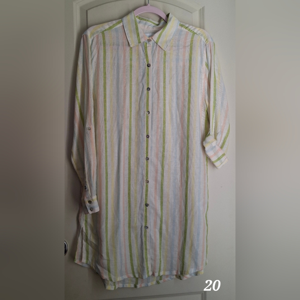 Cynthia Rowley Linen Rayon Top Dress Sz M TROPICAL LIGHTWEIGTH BEACH CRUISE BOHO